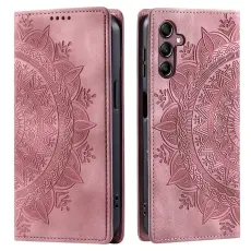  Samsung Galaxy A55 5G Fodral Mandala Flip L&auml;der Ros&eacute;guld