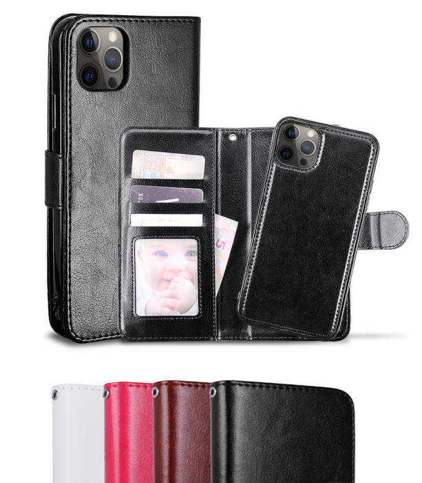 Bild 1,  iPhone 12 / 12 Pro - Fodral / Magnet Skal 2in1 - Välj Färg!
