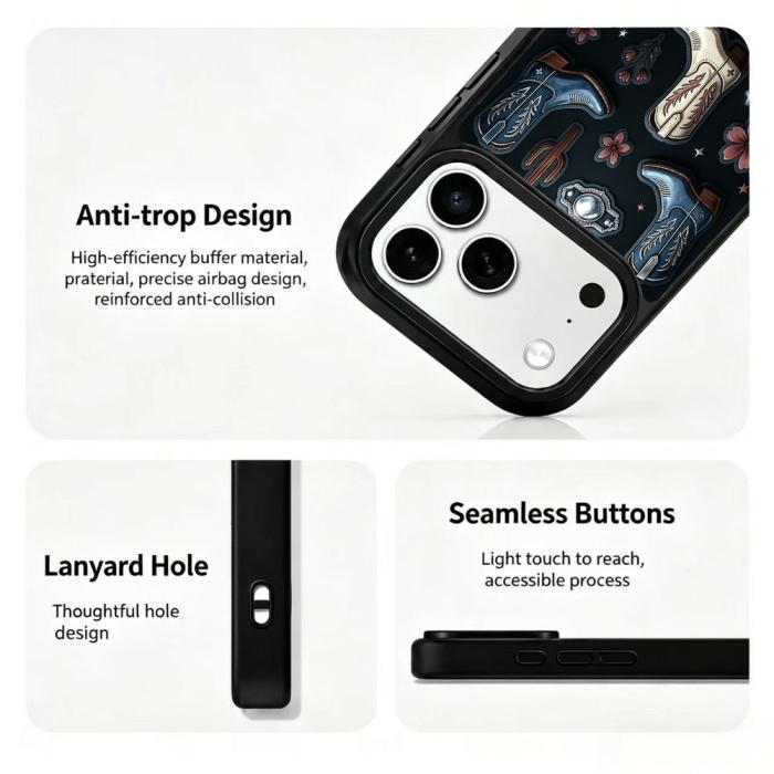 Bild 3,  iPhone 18 Pro / 17 Pro Skal MagSafe UV-Mönster Cowboy