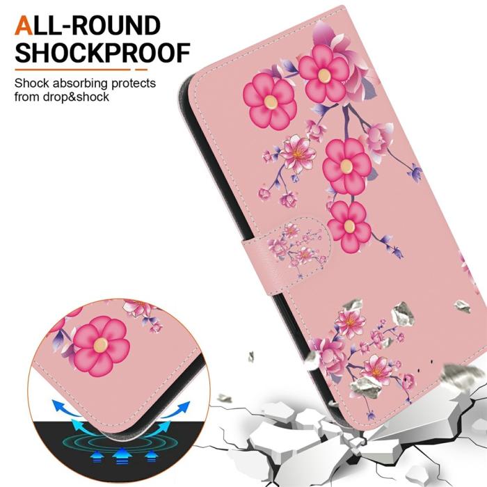 Bild 3,  Samsung Galaxy A27 5G Fodral Läder Blommor Rosa