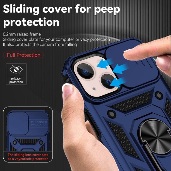 Bild 5,  iPhone 14 Plus Skal CamShield Hybrid Ring Blå