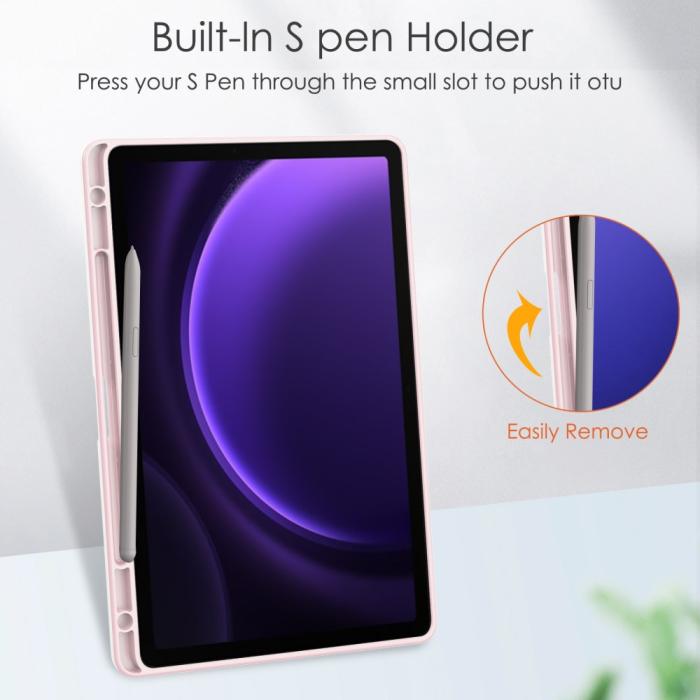 Bild 5,  Galaxy Tab S9 FE Fodral Hybrid Pennhållare Rosa