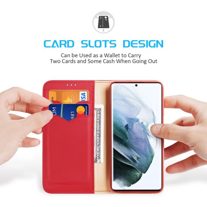 Bild 4, DUX DUCIS DUX DUCIS Samsung Galaxy S22 Ultra Fodral HIVO Äkta Läder Röd