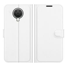 Nokia G10 / G20 Fodral Litchi L&auml;der Vit