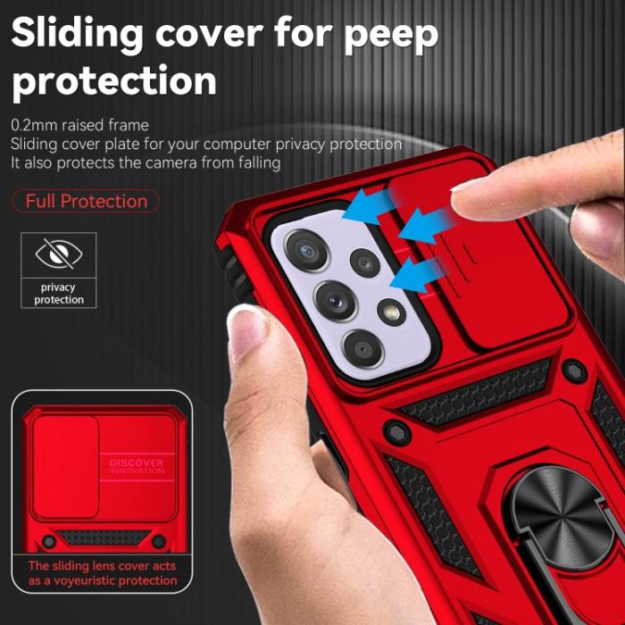 Bild 6,  Samsung Galaxy A33 5G Skal Ring CamShield Röd