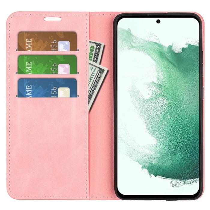 Bild 2,  Samsung Galaxy S23 Plus Flip Fodral Skin Touch Ljus Rosa