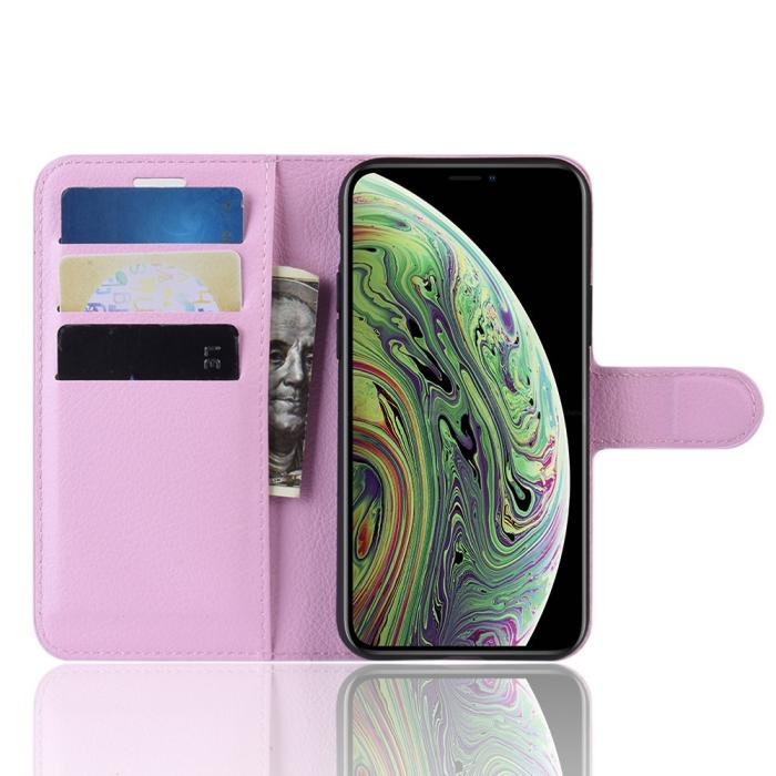 Bild 4,  iPhone 11 Pro Fodral Litchi Läder Ljus Rosa
