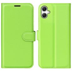 Samsung Galaxy A07 Fodral Litchi L&auml;der Gr&ouml;n