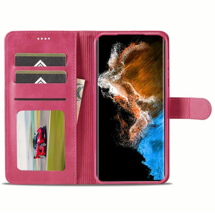 Bild 2, LC.IMEEKE LC.IMEEKE Samsung Galaxy S24 Plus Fodral Läder Rosa/Röd