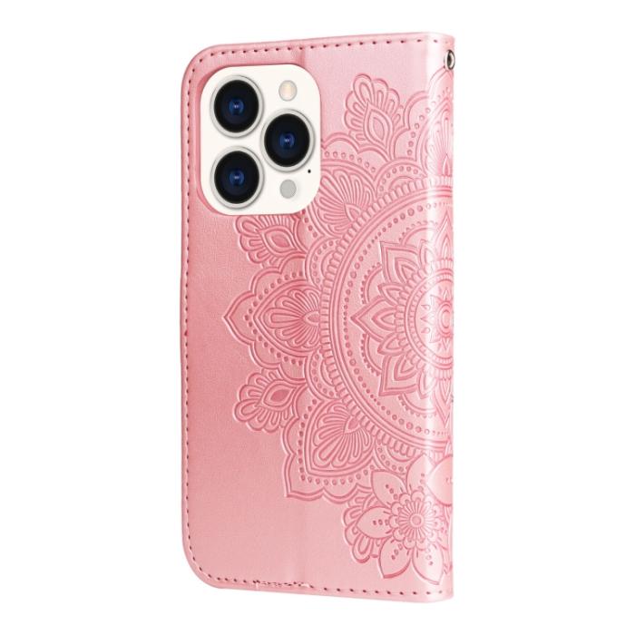 Bild 3,  iPhone 14 Pro Fodral Mandala Blossom Roséguld