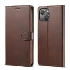 LC.IMEEKE LC.IMEEKE iPhone 14 Fodral L&auml;der Brun