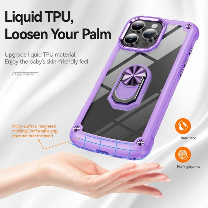 Bild 4,  iPhone 16 Pro Max Skal Shockproof Ring Hybrid Lila