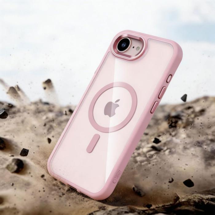 Bild 6, Tech-Protect Tech-Protect iPhone 17e/16e Skal MagSafe MagMat Rosa/Transparent