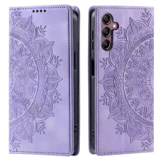  Samsung Galaxy A55 5G Fodral Mandala Flip L&auml;der Lila