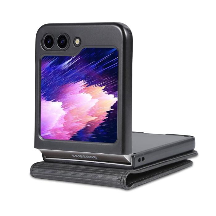 Bild 5, AZNS AZNS Galaxy Z Flip 5 Fodral Läder Svart