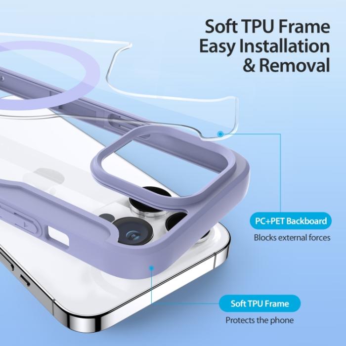Bild 5, DUX DUCIS DUX DUCIS iPhone 15 Pro Fodral MagSafe Skin X Pro Lila