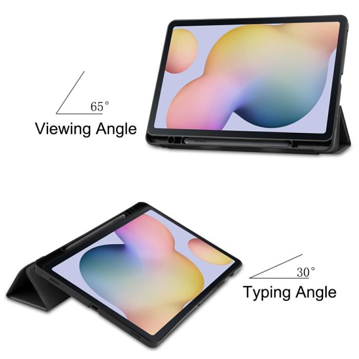 Bild 3,  Samsung Galaxy Tab S7 / Tab S8 Fodral Tri-Fold Pennhållare Svart