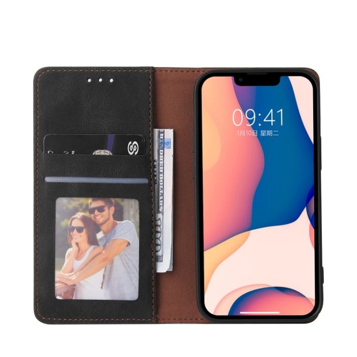 Bild 4,  iPhone 14 Plus Fodral Flip Läder Svart