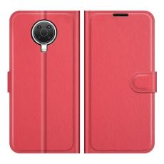  Nokia G10 / G20 Fodral Litchi L&auml;der R&ouml;d