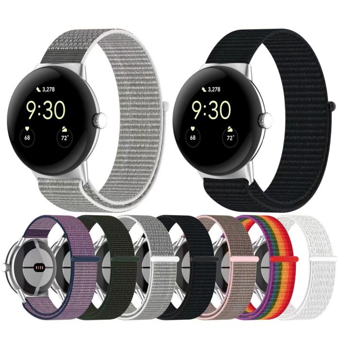 Bild 6,  Google Pixel Watch / Watch 2 Nylon Loop Armband Rosa