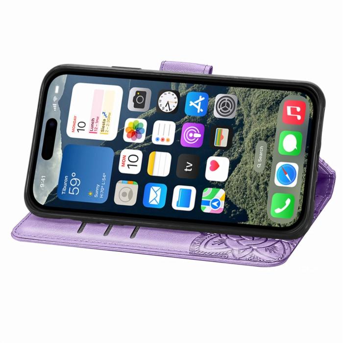 Bild 4,  iPhone 17e / 16e Fodral Med Fjäril Tryck Lila