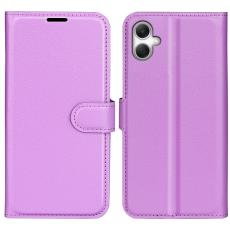  Samsung Galaxy A07 Fodral Litchi L&auml;der Lila