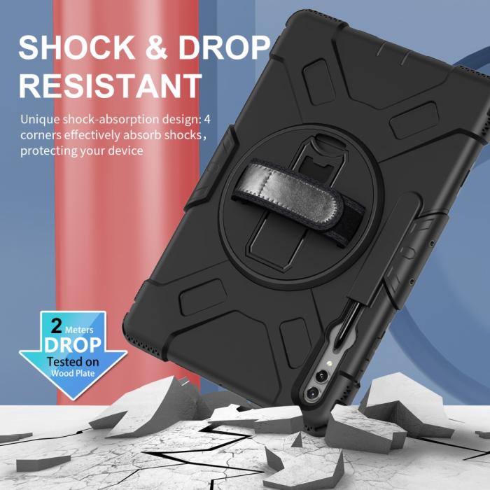 Bild 3,  Samsung Galaxy Tab S9 Ultra Skal 360 Rotation Shockproof Med Rem