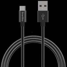 Smartline Smartline 1m 3A USB-C Laddningskabel Metallic Svart