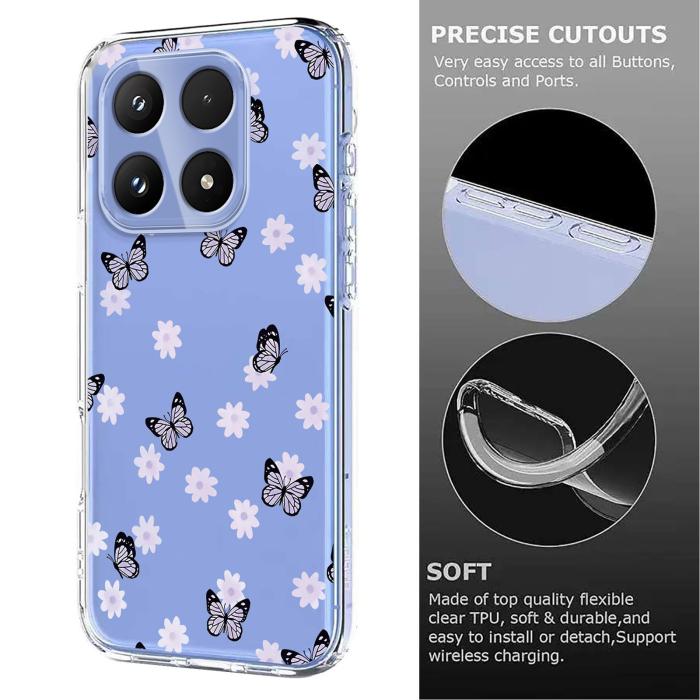 Bild 5,  Xiaomi 17 Skal TPU Fjärilar/Blommor