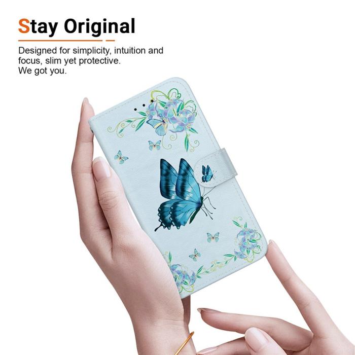 Bild 4,  Samsung Galaxy A27 5G Fodral Läder Fjäril Blå