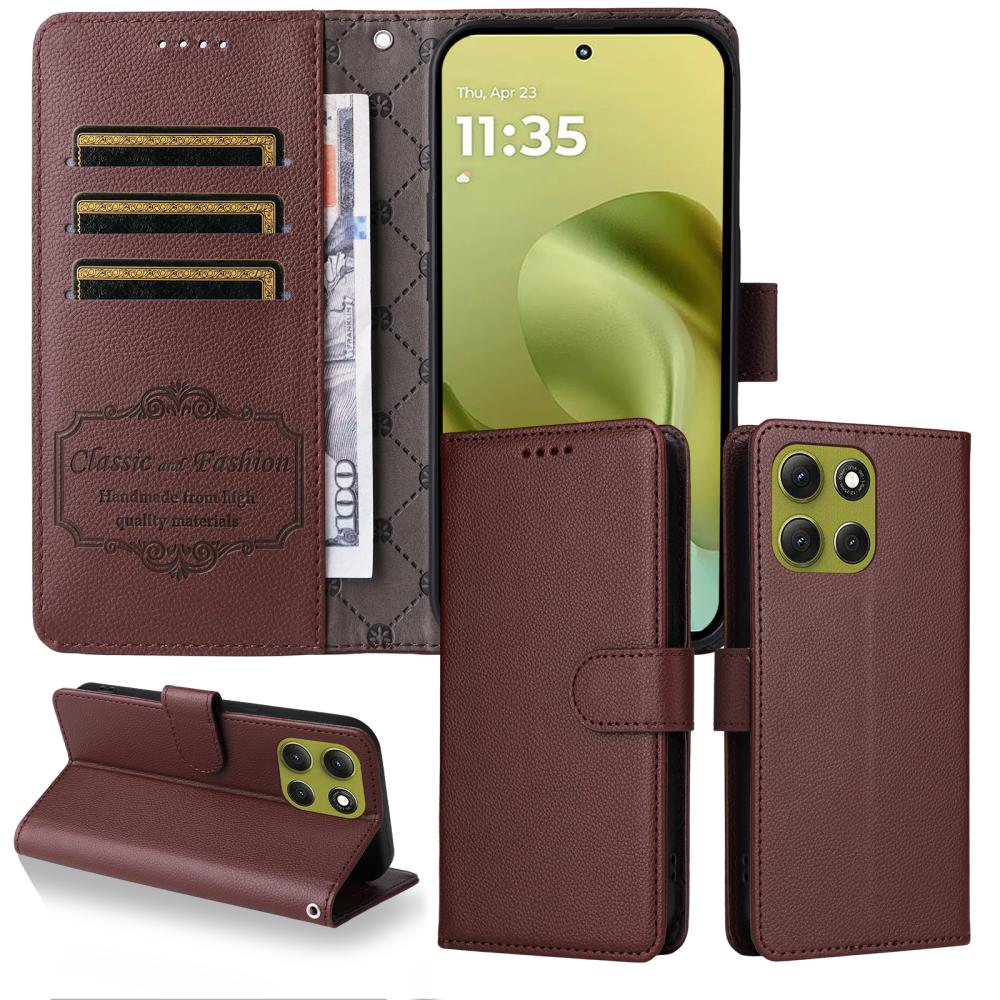  Motorola Moto G86 Power / G86 5G Fodral Läder Brun