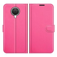  Nokia G10 / G20 Fodral Litchi L&auml;der Rosa