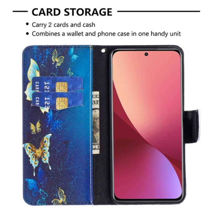 Bild 5,  Xiaomi 12 Fodral Med Tryck Guld Fjäril