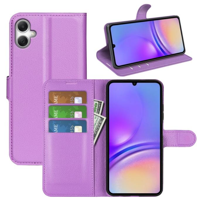Bild 6,  Samsung Galaxy A07 Fodral Litchi Läder Lila