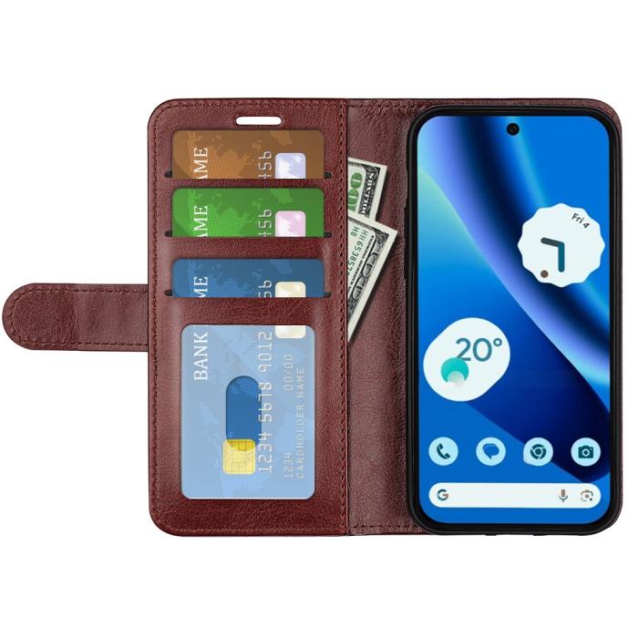 Bild 2,  Google Pixel 10a Fodral Crazy Horse Läder Brun
