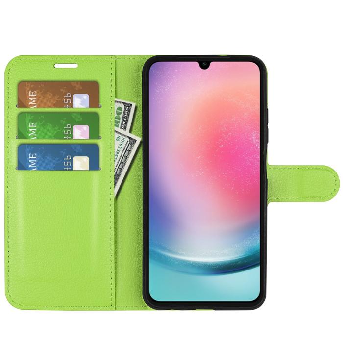 Bild 2,  Samsung Galaxy A16 Fodral Litchi Läder Grön