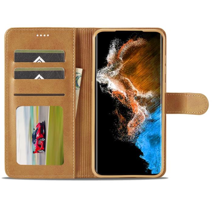 Bild 2, LC.IMEEKE LC.IMEEKE Samsung Galaxy S24 Plus Fodral Läder Brun