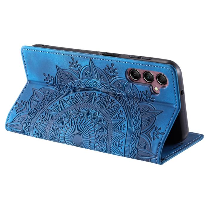 Bild 4,  Samsung Galaxy A55 5G Fodral Mandala Flip Läder Blå