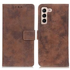  Samsung Galaxy S22 Plus Fodral Retro L&auml;der Brun