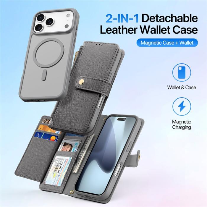 Bild 3, DUX DUCIS DUX DUCIS iPhone 17 Pro Max 2in1 Magnet Fodral Lawa Series Grå