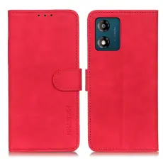 KHAZNEH KHAZENH Motorola Moto E13 Fodral Retro L&auml;der R&ouml;d
