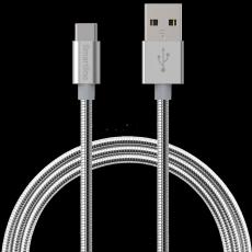 Smartline Smartline 1m 3A USB-C Laddningskabel Metallic Silver
