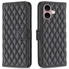 iPhone 16 Plus Fodral Diamond L&auml;der Svart
