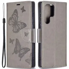  Samsung Galaxy S22 Ultra Fodral Butterfly Gr&aring;
