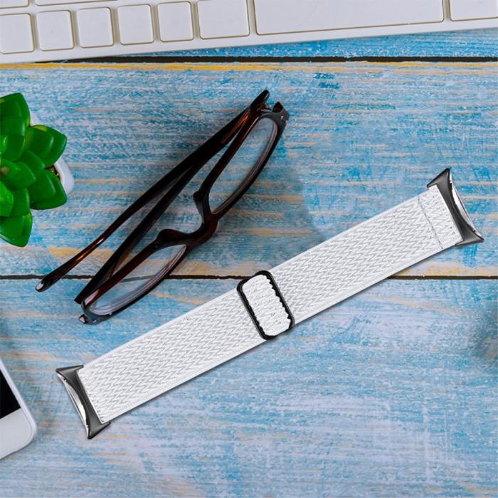 Bild 4,  Google Pixel Watch / Watch 2 Justerbart Nylon Armband Vit