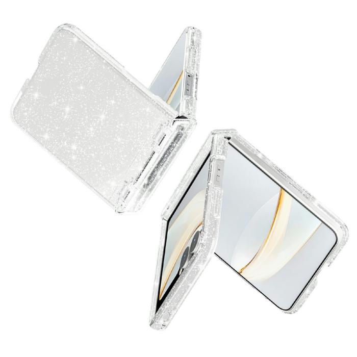 Bild 2,  Samsung Galaxy Z Flip 8 Skal Glitter TPU Vit