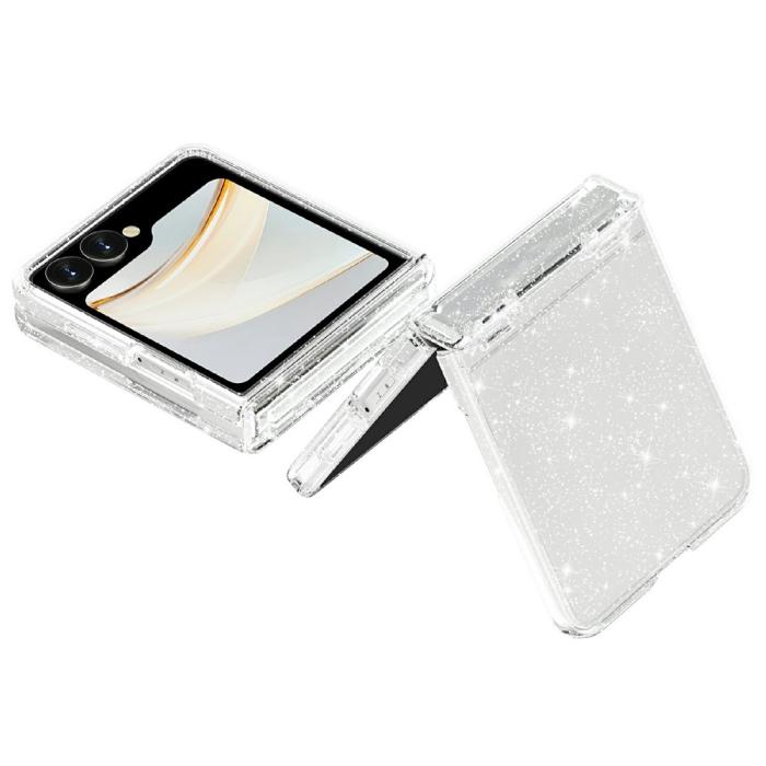 Bild 3,  Samsung Galaxy Z Flip 8 Skal Glitter TPU Vit