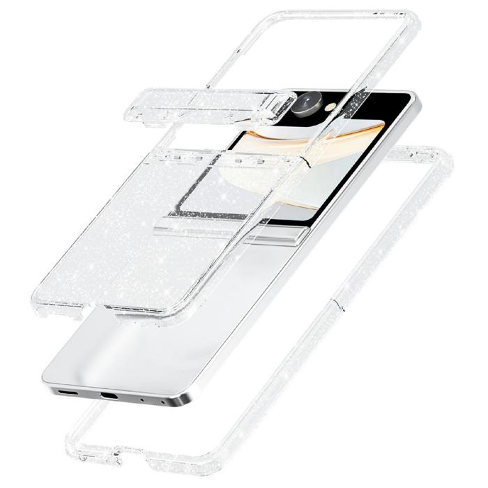 Bild 4,  Samsung Galaxy Z Flip 8 Skal Glitter TPU Vit