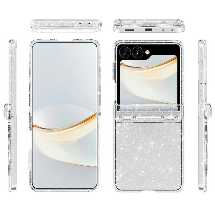 Bild 5,  Samsung Galaxy Z Flip 8 Skal Glitter TPU Vit