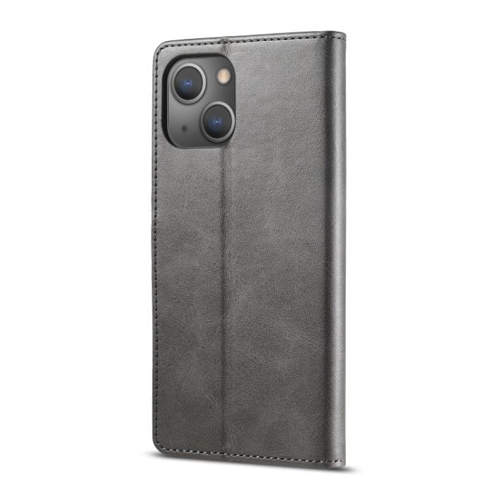 Bild 3, LC.IMEEKE LC.IMEEKE iPhone 14 Fodral Läder Grå